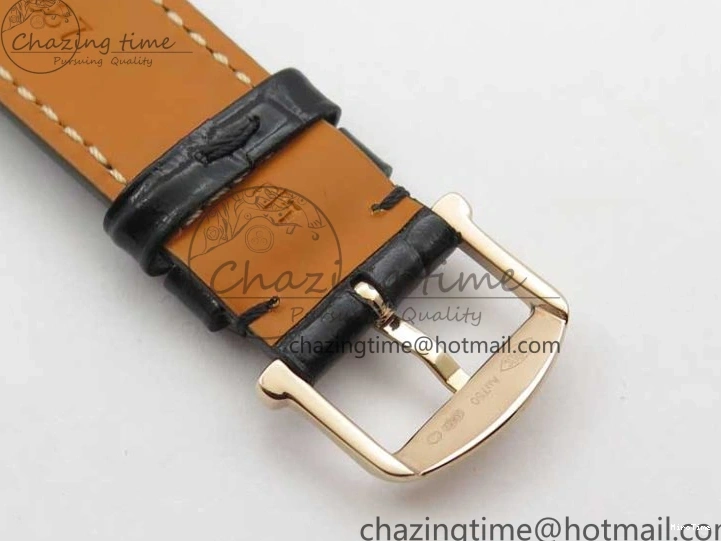 MIROTIME 1218 Durable Portofino 37mm RG V7F 1:1 Best Edition Gray Dial Diamonds Bezel on Black Leather Strap A 7089